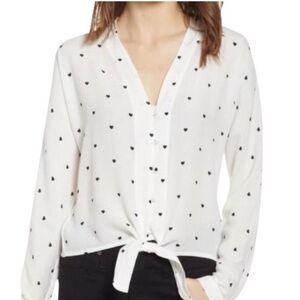 Rails Sloane Heart Print Blouse Size S